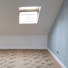 Bedroom in loft conversion, Blackheath, south London